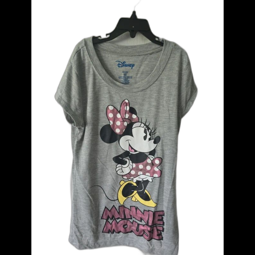 Disney Minnie Mouse T-Shirt Size Juniors Small 3/5 Grey